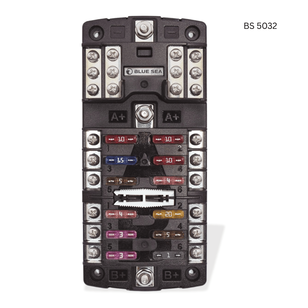 Blue Sea Systems 5032 ST Blade Fuse Block - 12 Circuit with Negative Bus and Cover