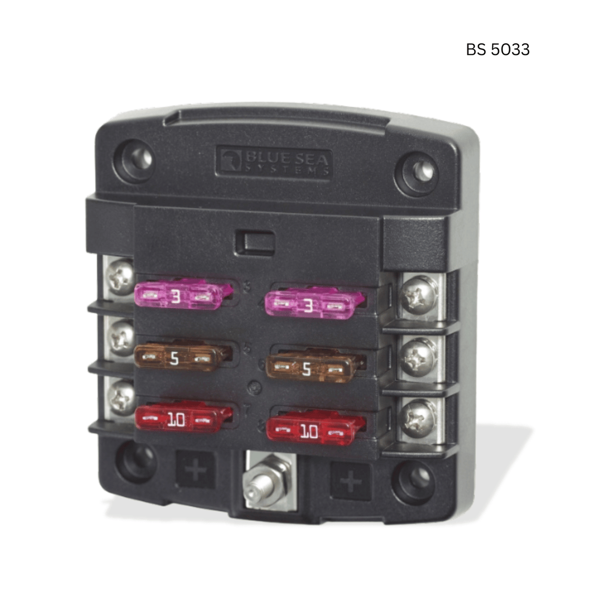 Blue Sea Systems BS 5033 6-Circuit ATO/ATC Fuse Block without Negative Bus (no cover)