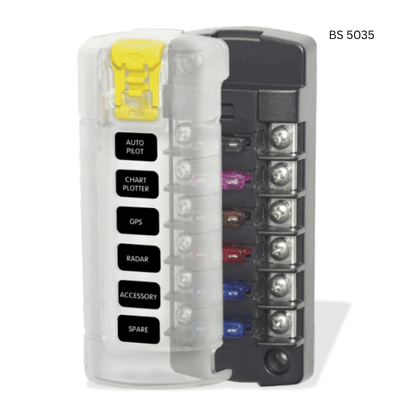 Blue Sea Systems BS 5035 6-Circuit ATO/ATC Fuse Block (with cover)