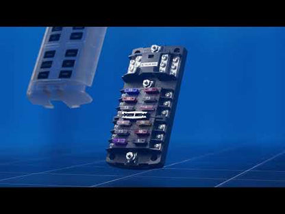 Blue Sea Systems 5032 ST Blade Fuse Block - 12 Circuit with Negative Bus and Cover